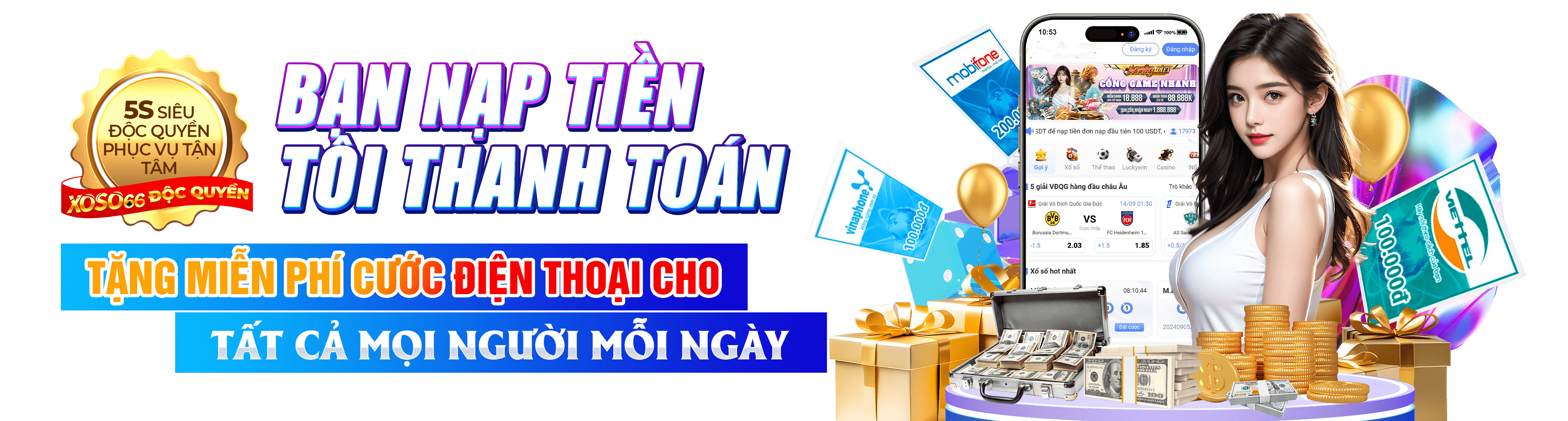 Hình ảnh quảng cáo của vipwin hiển thị nền tảng và các lợi ích